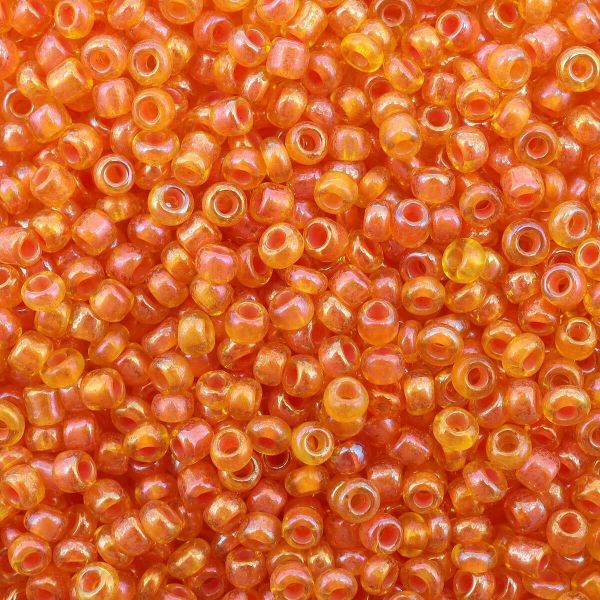 Бисер Astra&Craft 11/0 (2.1 мм), 200 г (10х20 г), цв. 228 оранжевый с цвет.центром (радужный)