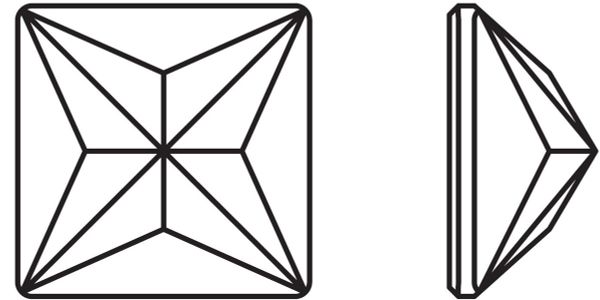 Стразы клеевые стекло 5х5 мм, 24 шт, белый(crystal), Preciosa 438-23-220