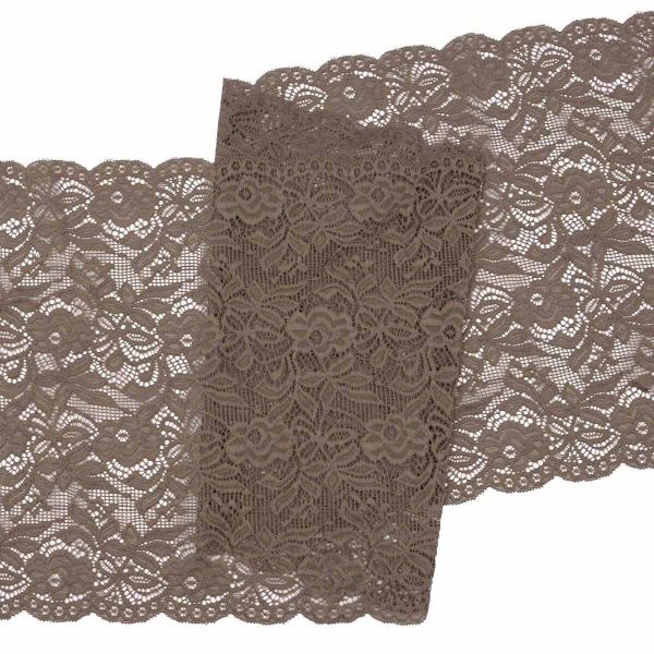 Кружево бельевое эластичное 300 мм / 13.72 м, цв. C072 шиншилла