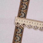 Лента (тесьма) жаккардовая 33.0 мм / 10±0.5 метров, черно-золотой, 3AR2681