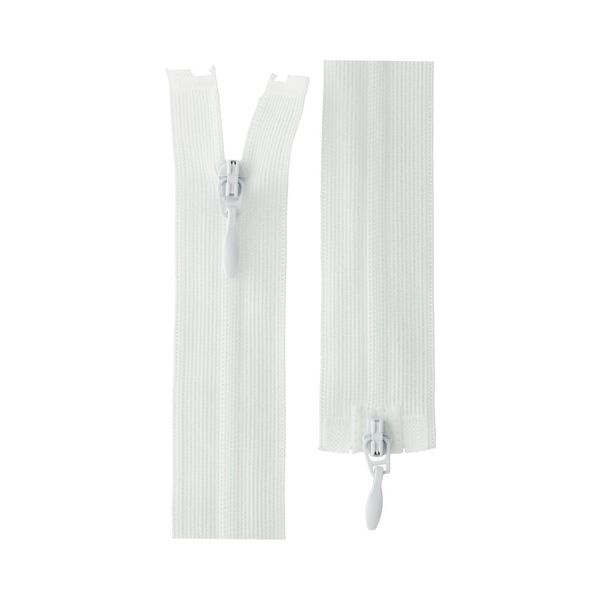 Молния спираль потайная плательная Т3 (3 мм) 2 зам., разъем., 30 см, 001 белый, G103L2 Gamma, 10 шт