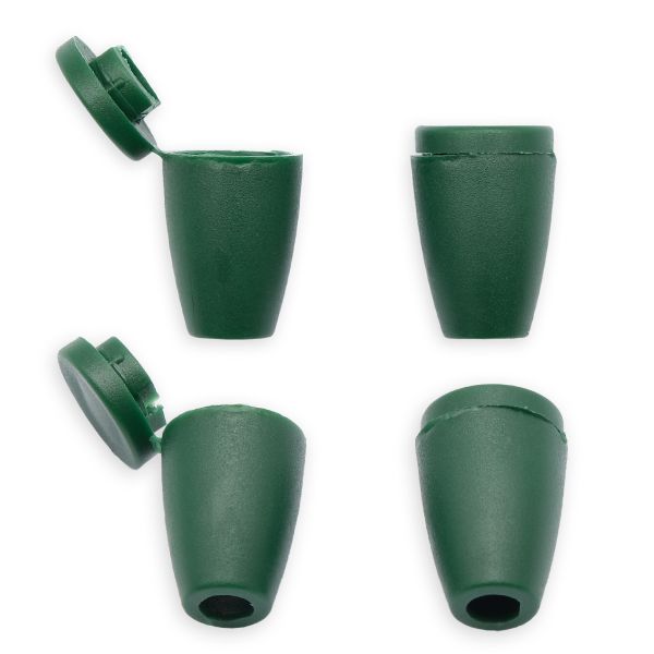 Наконечник для шнура пластик Колокол ⌀6/9 мм, 14х11 мм, ПП т.зеленый, 27106-Н, 100 шт