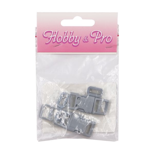 Фастекс (пряжка трезубец), рамка и рамка-регулятор 10мм, пластик, (2 компл.) Hobby&Pro, серый, A03001037-10