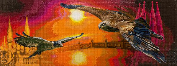 Алмазная (кристальная) мозаика Фрея, Парящие В небе, 27,4х71,3 см