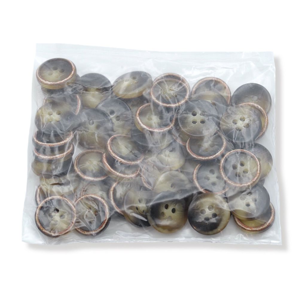 Пуговицы 4 прокола 24L (15мм), (Brown (коричневый)), 48 шт