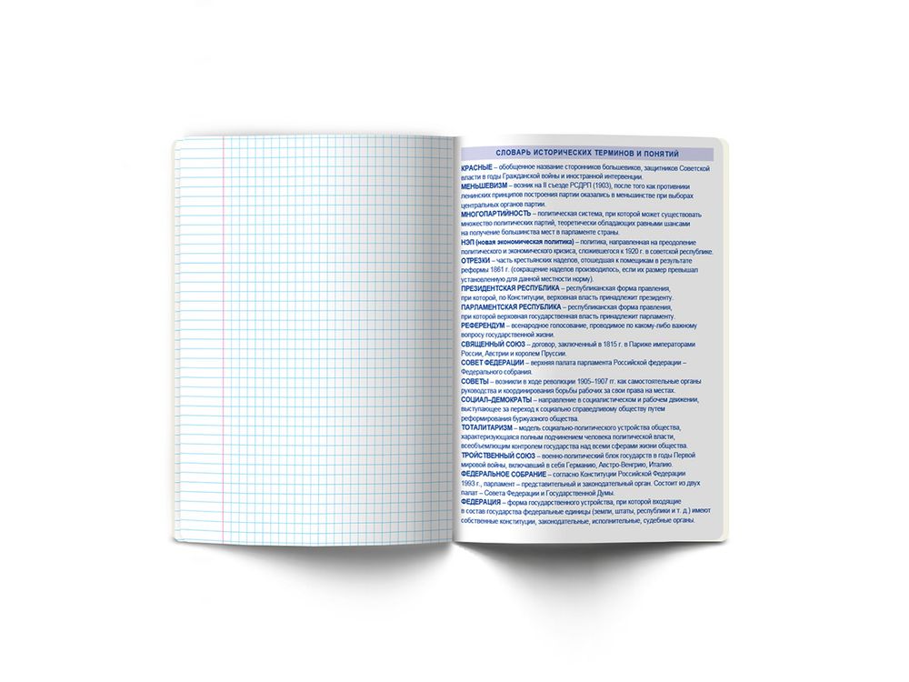 Тетрадь со справочным материалом Линия успеха, софт тач ламинация + тиснение фольгой, A5+ 48 л. на скобе 65 г/м², белизна 100%, 10 шт, клетка, 000575 История, Светоч 48ТПСК5_126_2_1