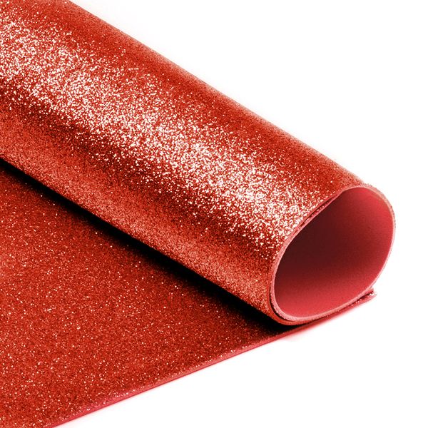 Фоамиран глиттерный 2 мм MG.GLIT.H034 цв.св.красный, 20х30 см