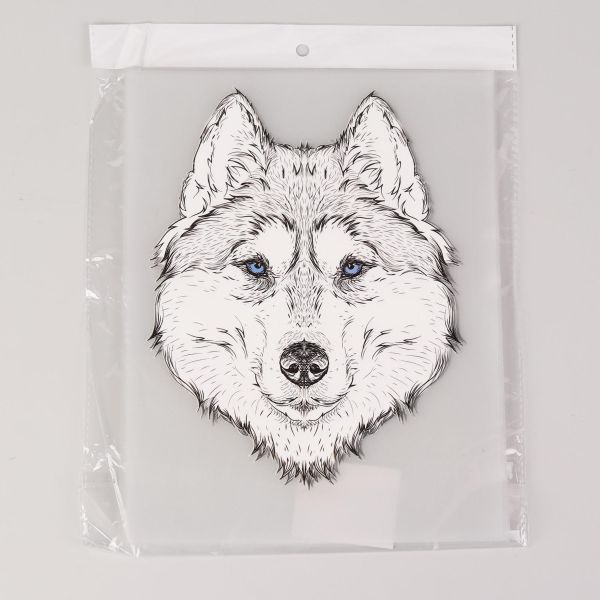 Термотрансфер волк ч/б 15,5х20см 5 шт, 5 шт