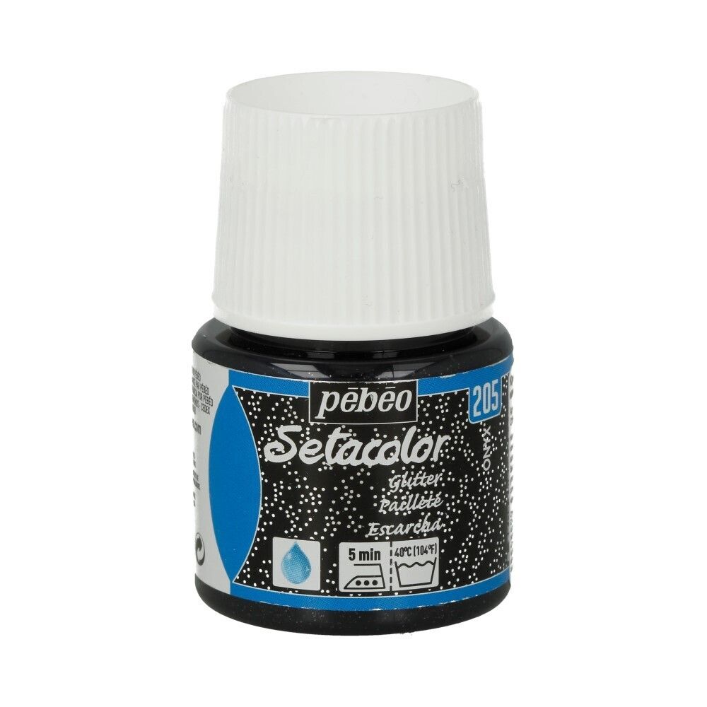 Краска для светлых тканей с микро-глиттером Setacolor 45 мл 329205 оникс, Pebeo