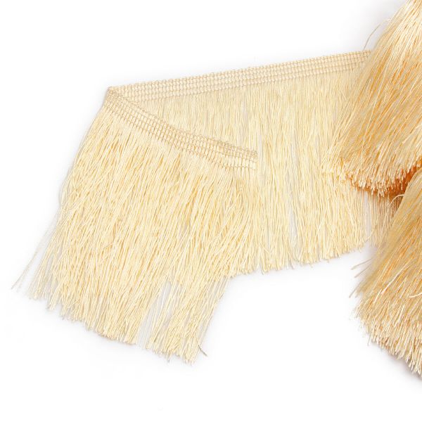 Бахрома отделочная широкая 120.0 мм / 25 метров, нитяная, 055 кремово-желтый, 0390-0310