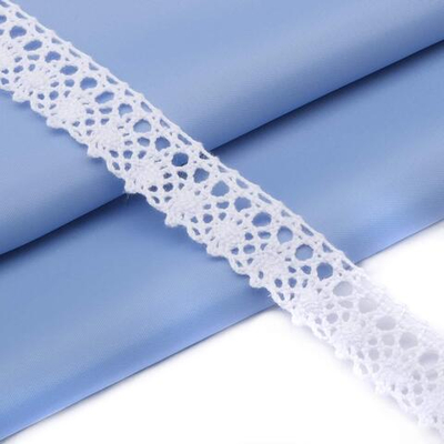 Кружево вязаное (тесьма) хлопковое 22 мм / 25 метров, одностор. (01 белый)