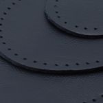 Набор заплаток пришивных из кожи, овал 4х5,5см, 6х8,2см, 8х10,9см, с перфорацией, 3 шт (05 темно-синий), 9404