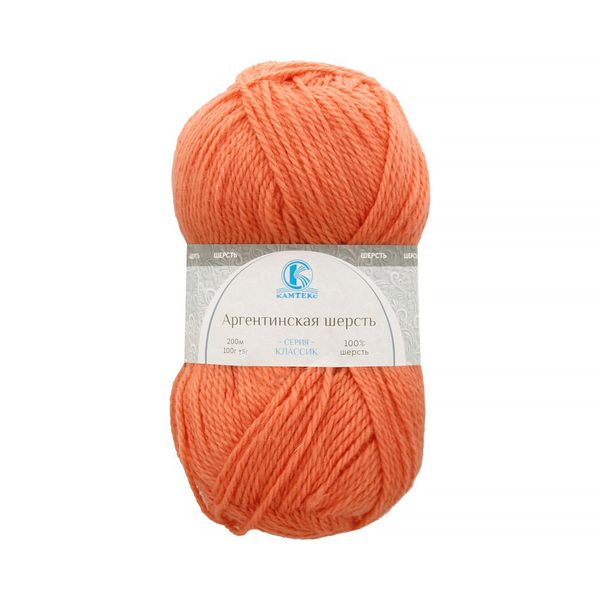 Пряжа Камтекс Аргентинская шерсть / уп.10 мот. по 100 г, 200 м, цв.037 персик