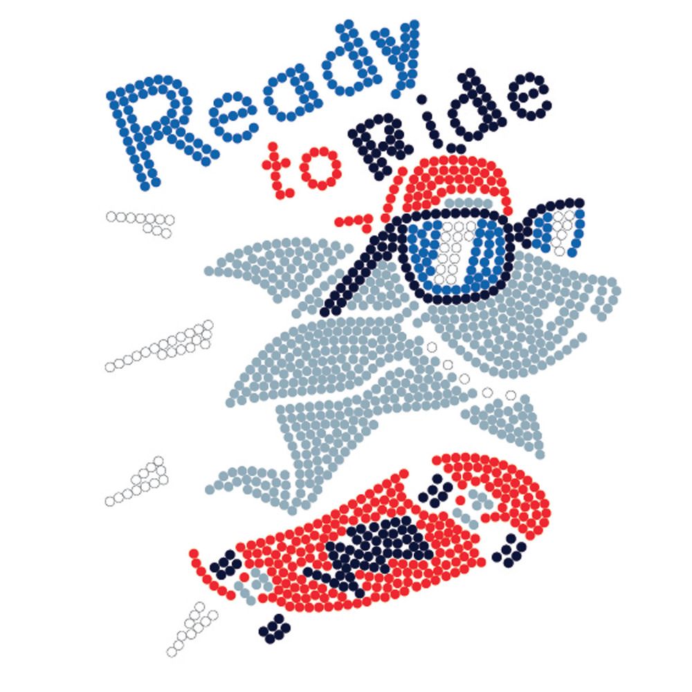 Алмазная (кристальная) мозаика Фрея ALBP-317, постер Акула на скейте, 20х20 см