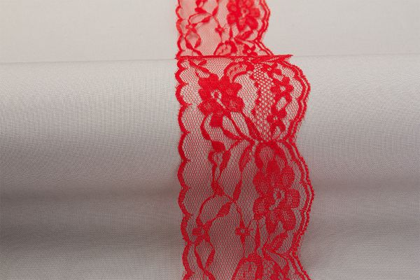 Кружево на сетке 73 мм / 25 м, 664 красный, Blitz LCE-23