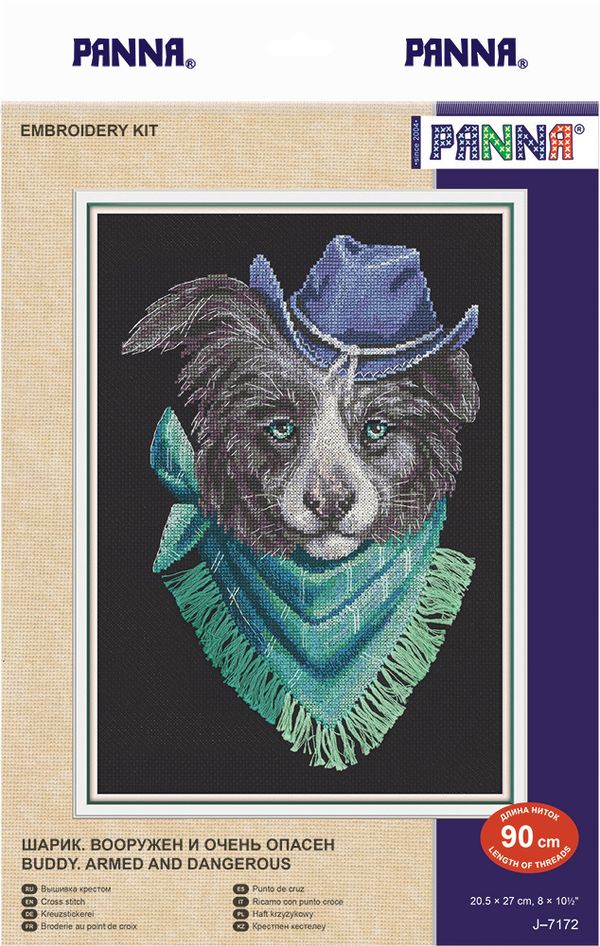 Набор для вышивания нитками Panna, Шарик, Вооружен и очень опасен, 20,5х27 см