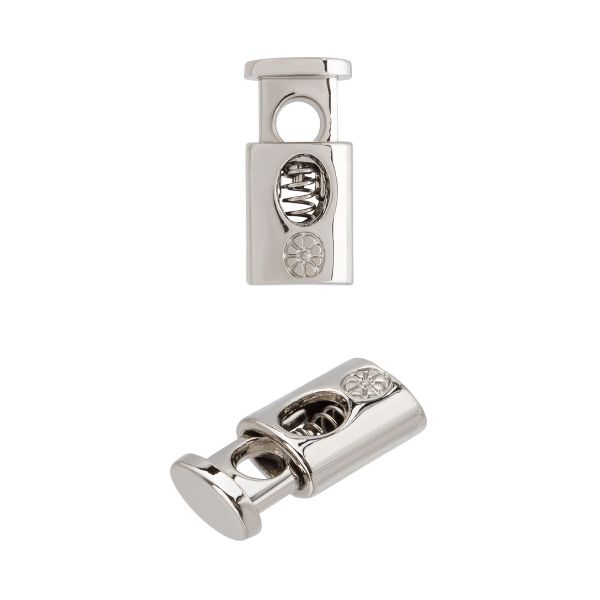 Фиксатор (зажим) для шнура металл 1 отв., ⌀4.0 мм (10х20 мм), никель, ГХН12970, 10 шт