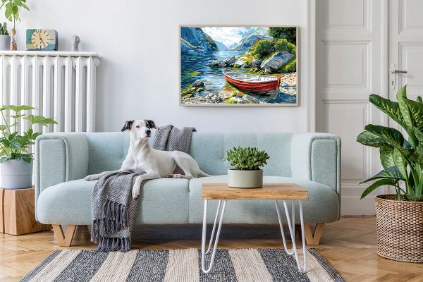 Картина по номерам Фрея PNB/PL-350, Лодка у тихого берега, 50х40 см