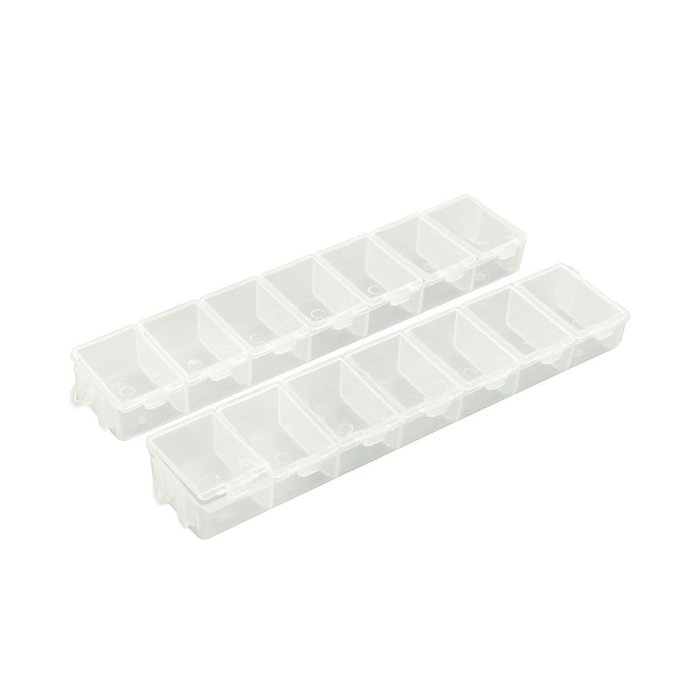 Контейнер для бисера 2 пенала по 7 отделений, 15.5х3.5 см, 2204-0029