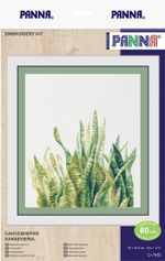 Набор для вышивания нитками Panna C-7455, Сансевиерия, 35х43.5 см