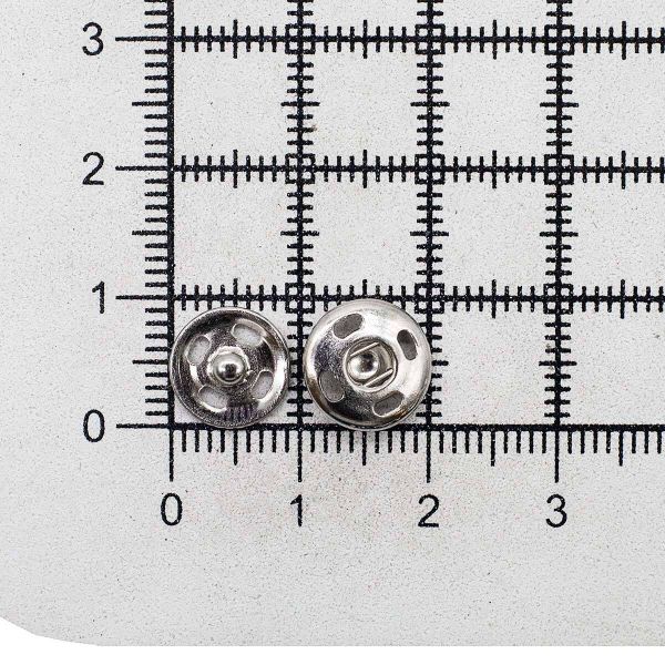 Кнопка пришивная металл ⌀10.0 мм, никель, 36 шт