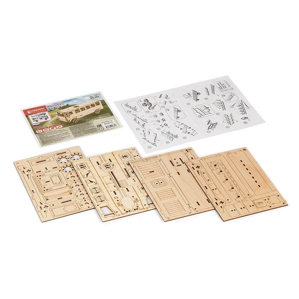 Пазл 3D фанера BIR-005, автобус, Rezark BIR-005