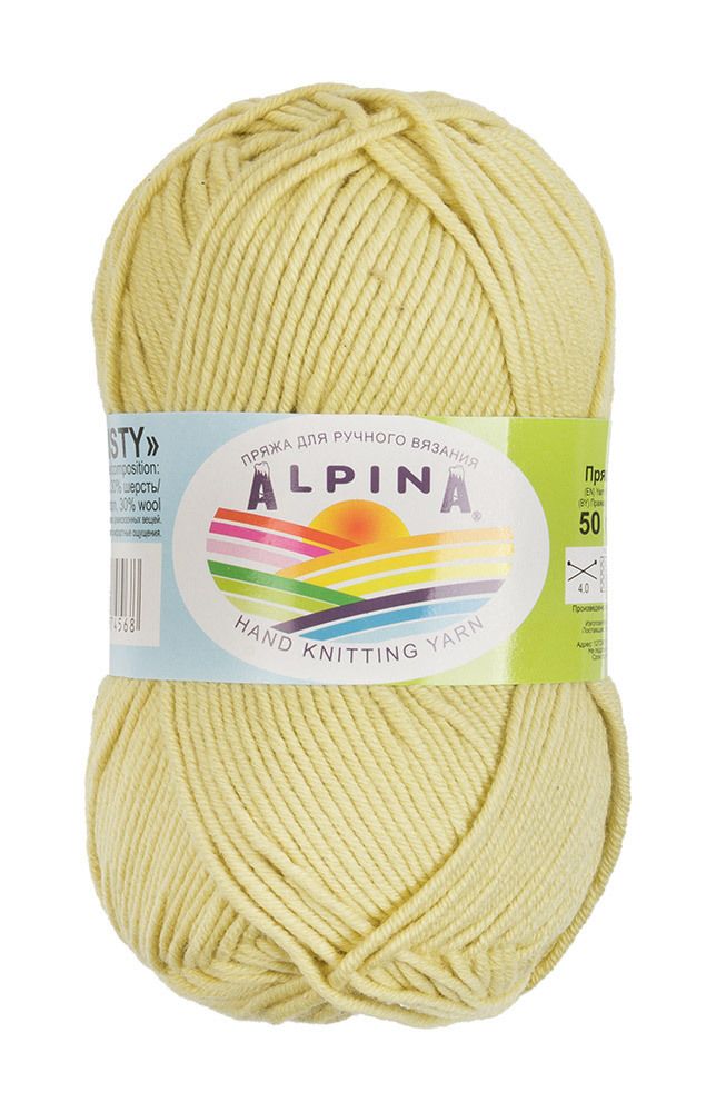 Пряжа Alpina Misty / уп.10 мот. по 50г, 105м, 12 пыльно-желтый