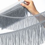 Бахрома отделочная широкая 100.0 мм / 4.5 метра, цв.серебро