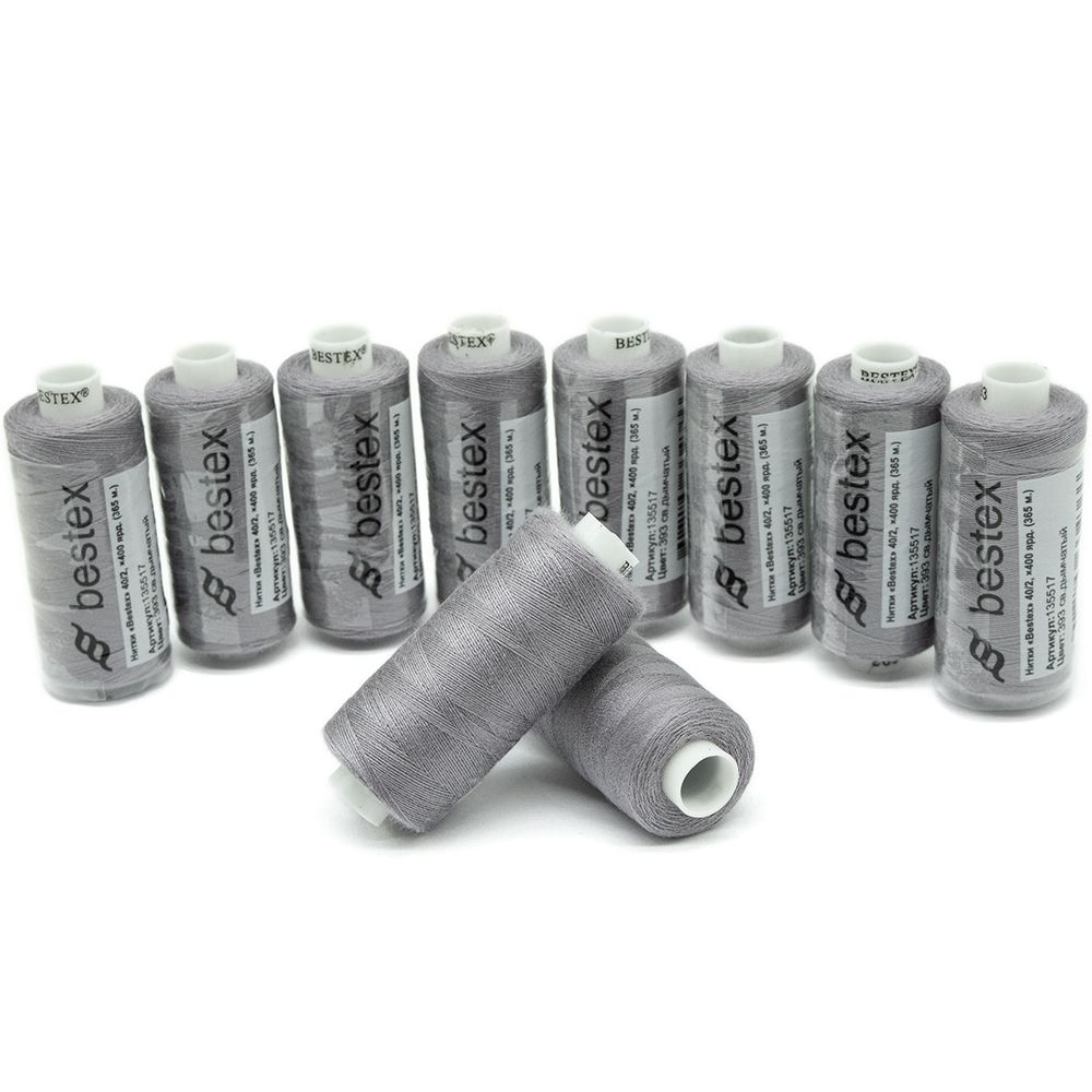 Нитки швейные бытовые Bestex 40/2, 365 м (400 ярд) / 10 кат., 393 пепельно-фиолетовый