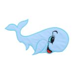 Термоаппликация Кит, 117х96мм 10 шт (голубой), 130061