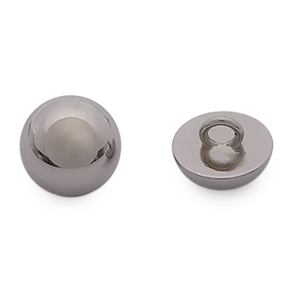 Пуговицы на ножке Полусфера 18L (11мм), металл (S (серебро (никель))), MEs-2014, 36 шт