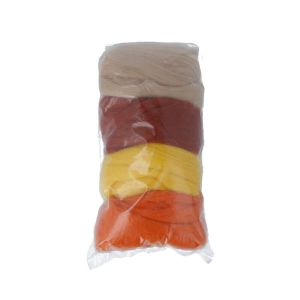 Шерсть для валяния в наборе 4х10 г. ассорти 6, Gamma AFW-040