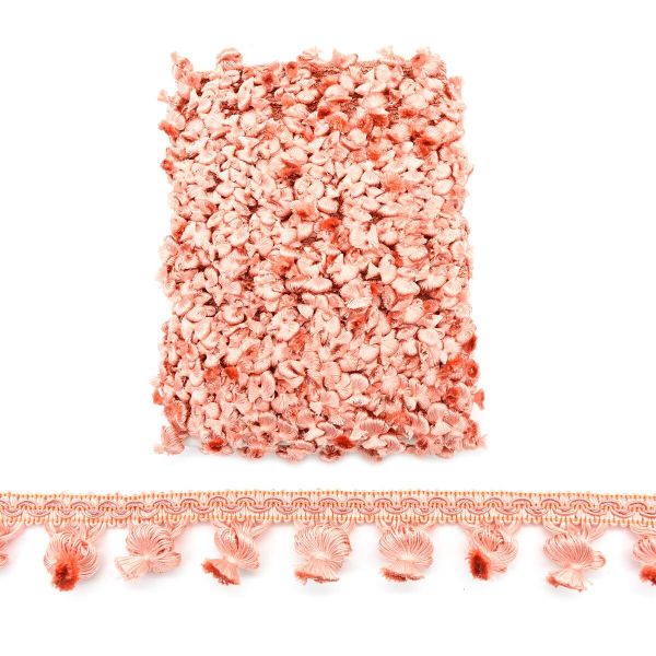 Тесьма с помпонами 1-рядная h50 мм, 538 персик, 25 м