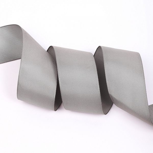 Лента репсовая (в рубчик) 38.0 мм, цв. 012 серый For Hobby, уп. 22.86м (±1м)