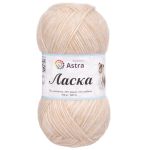Пряжа Astra Premium (Астра Премиум) Ласка / уп.3 мот. по 100 г, 370 м, 090 кремовый