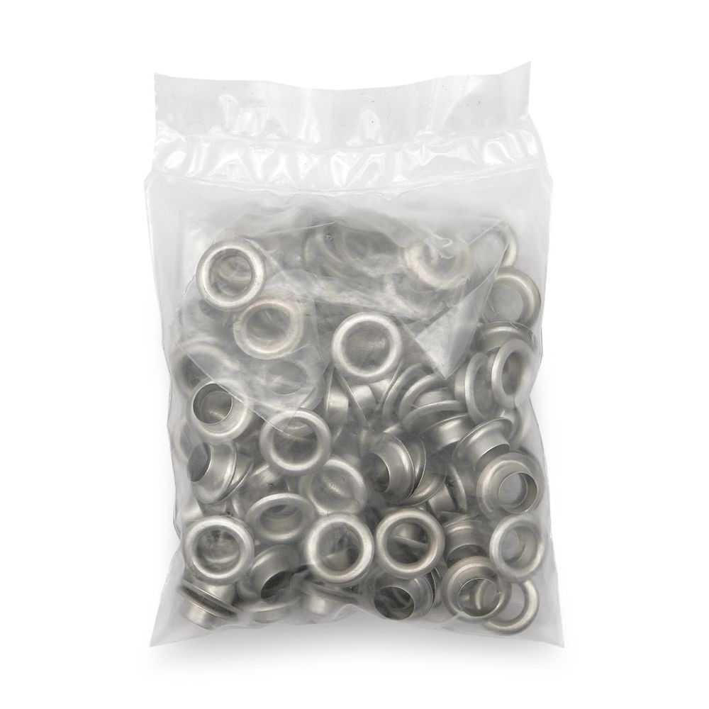 Люверсы металл ⌀_8.0 мм (внутр.), серебро, 100 шт, BIG