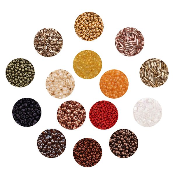 Набор бисера стекляруса, рубки №2, 15 цв., 200 гр (10 цв. по 10 гр + 5 цв. по 20 гр), Astra&Craft