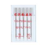 Иглы для швейных машин для квилтинга 130/705 H-QU, №75, №90, 5 игл, в пенале 5430000 ассорти, ORGAN