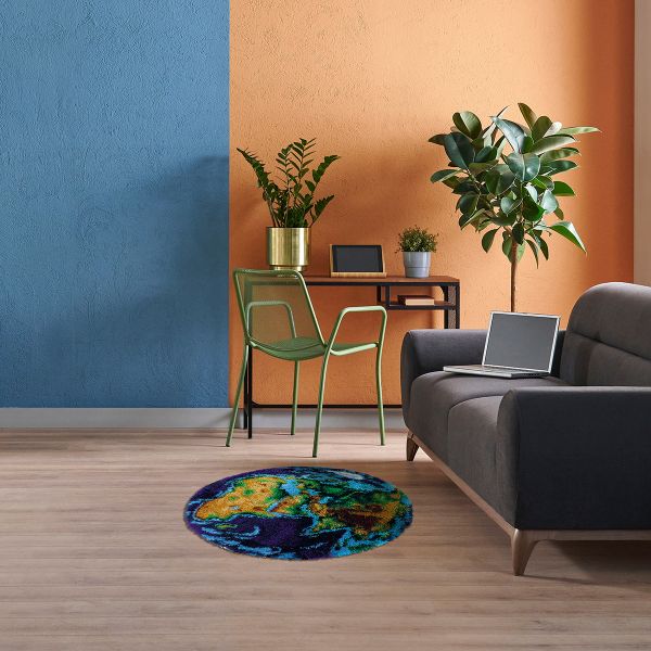 Набор для вышивания нитками Panna KI-7383, Коврик. Земной шар, 68.5х68.5 см