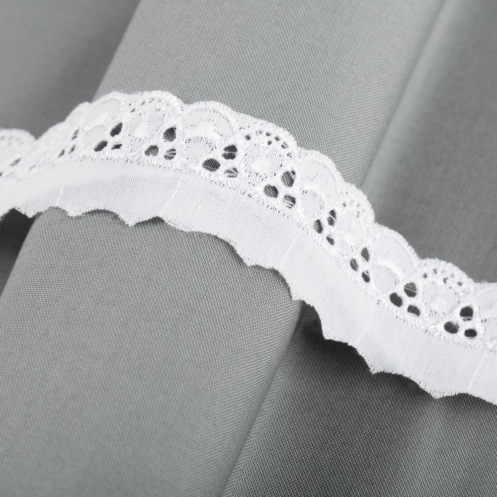 Кружево шитьё 27 мм / 8 ±0.2 м, Турция, белый, Gamma GYEM-2703