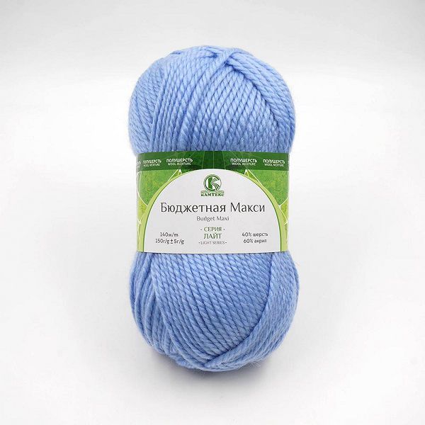 Пряжа Камтекс Бюджетная Макси / уп.4 мот. по 150 г, 140 м, 015 голубой