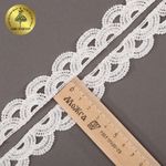 Кружево гипюр (плетёное) 22 мм, TBY.C01927A, теплый белый, 13.71м, Kruzhevo