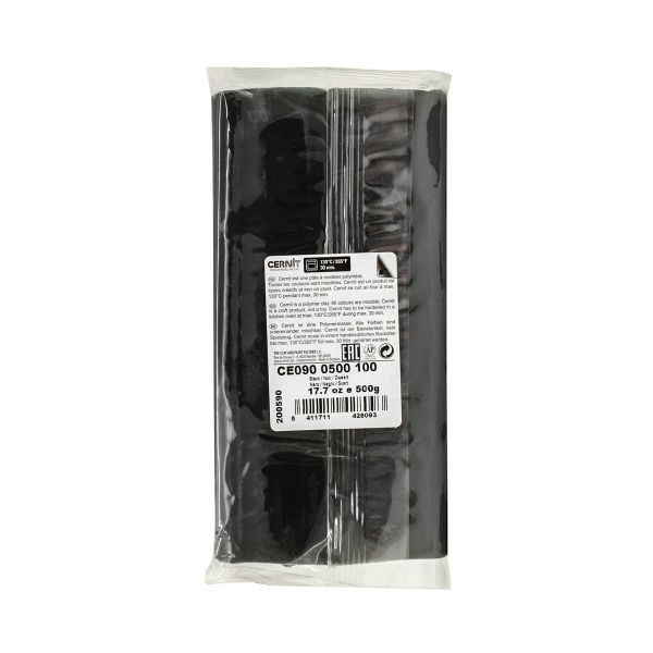 Полимерная глина Cernit №1 запекаемая, классическая 500гр, 100 черный