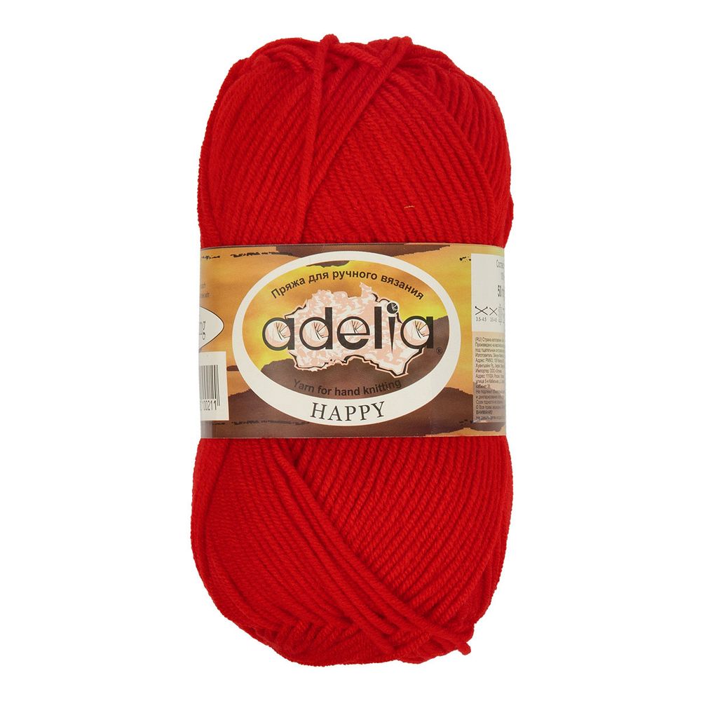 Пряжа Adelia Happy / уп.10 мот. по 50г, 128 м, 15 красный Пряжа Adelia Happy / уп.10 мот. по 50г, 128 м, 15 красный