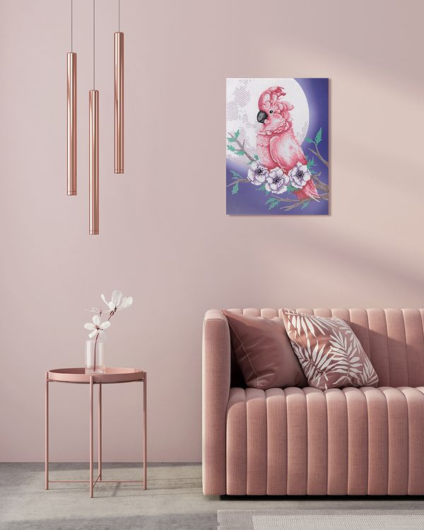 Алмазная (кристальная) мозаика Фрея ALPD-157, на подрамнике Какаду, 30х40 см