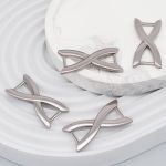 Пряжка ременная металл 8 мм, Pewter олово (чер.никель), 4 шт, MB198