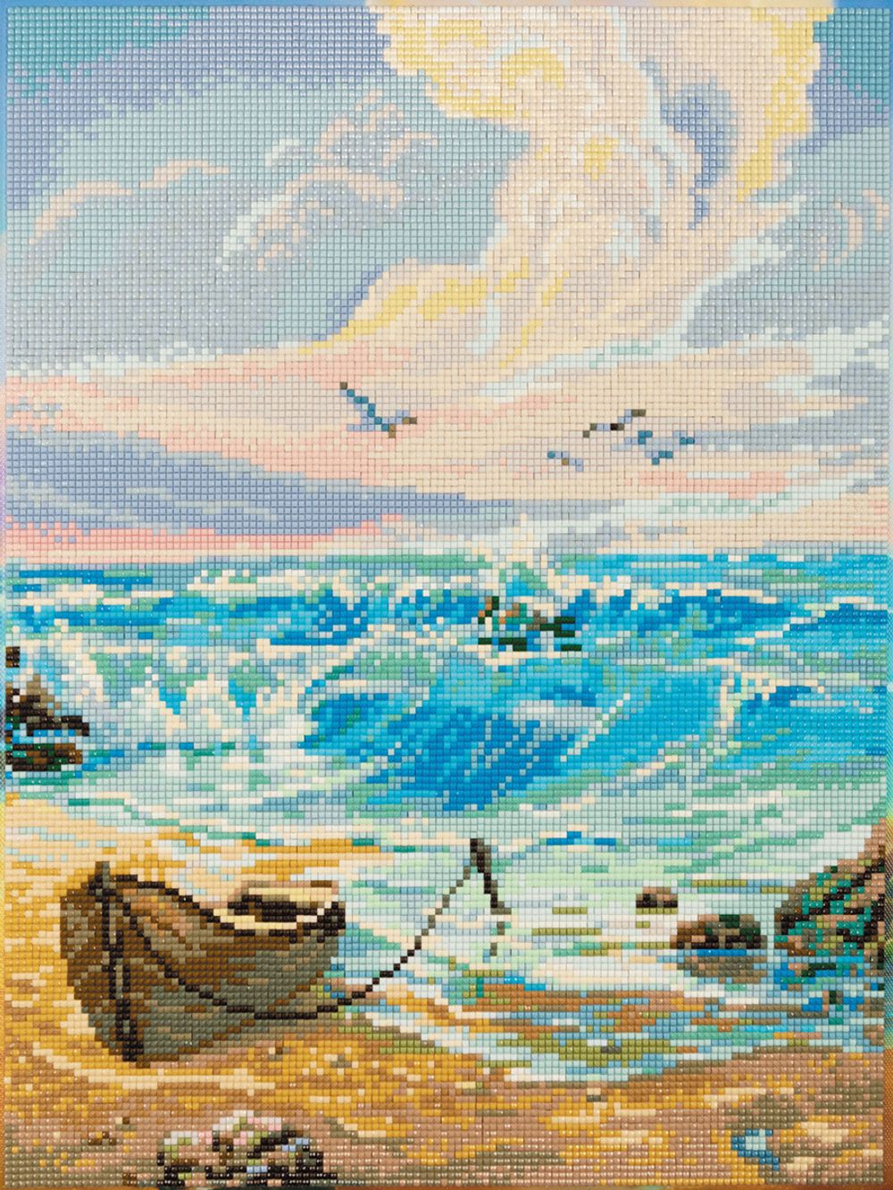 Алмазная (кристальная) мозаика Фрея, на подрамнике Лазурный берег, 30х40 см
