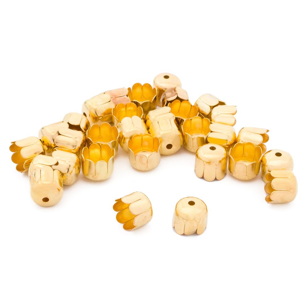 Шапочка декоративная FIN1242, 10х9мм, 30 шт/уп (золото)