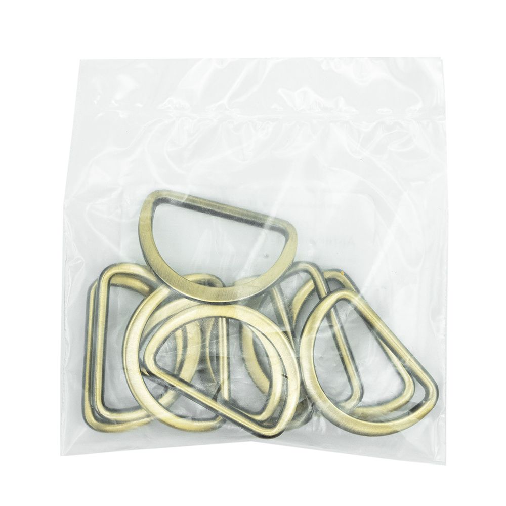 Полукольцо литое металл 30.0 мм (in), (внешн. 36х25 мм), плоское, 10 шт, латунь ГР, 6888