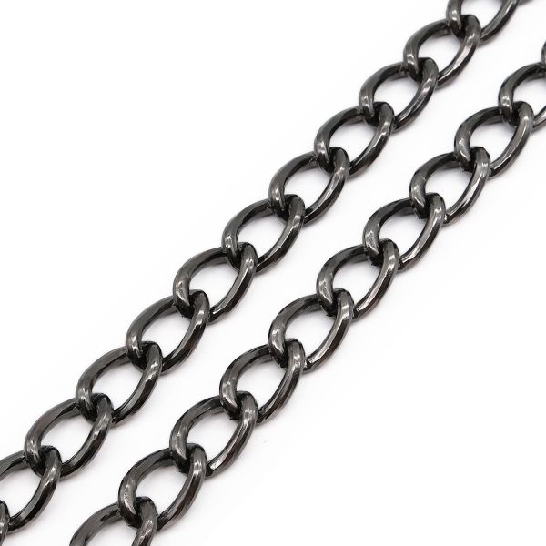 Цепь алюминиевая 18х11,8 мм, 10 м, чер.никель